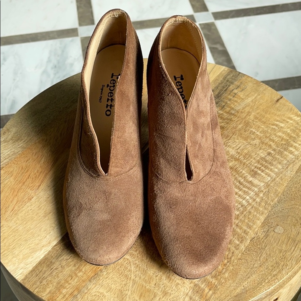 Repetto Suede Booties 37 runs small—More like a 36